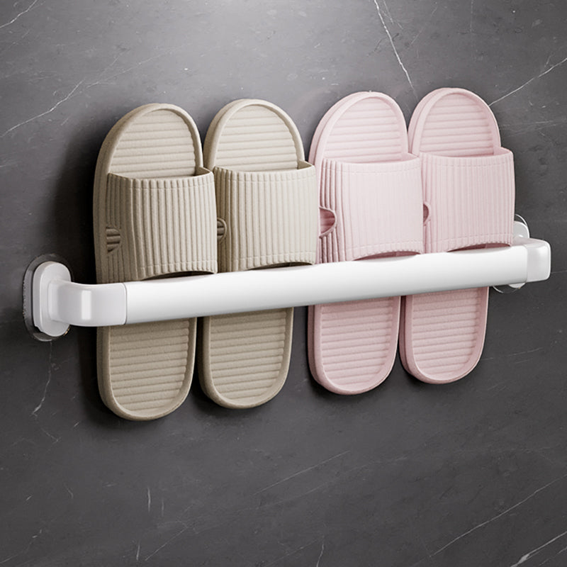 Modern Metal Bathroom Hardware Adhesive Mount Bathroom Accessory Kit White Slipper Rack (18"L) Clearhalo 'Bathroom Hardware Sets' 'Bathroom Hardware' 'Bathroom Remodel & Bathroom Fixtures' 'bathroom_hardware_sets' 'Home Improvement' 'home_improvement' 'home_improvement_bathroom_hardware_sets' 7413242