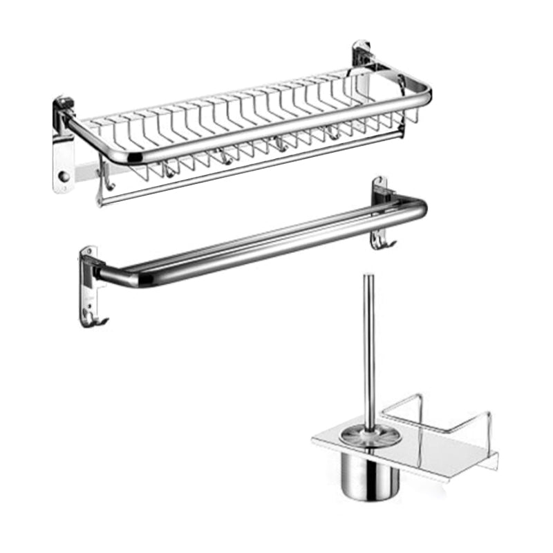 Minimalistic Bathroom Accessory Kit Paper Holder Towel Bar Stainless Steel Bathroom Set 3-Piece Set (Toilet Brush) Clearhalo 'Bathroom Hardware Sets' 'Bathroom Hardware' 'Bathroom Remodel & Bathroom Fixtures' 'bathroom_hardware_sets' 'Home Improvement' 'home_improvement' 'home_improvement_bathroom_hardware_sets' 7413269