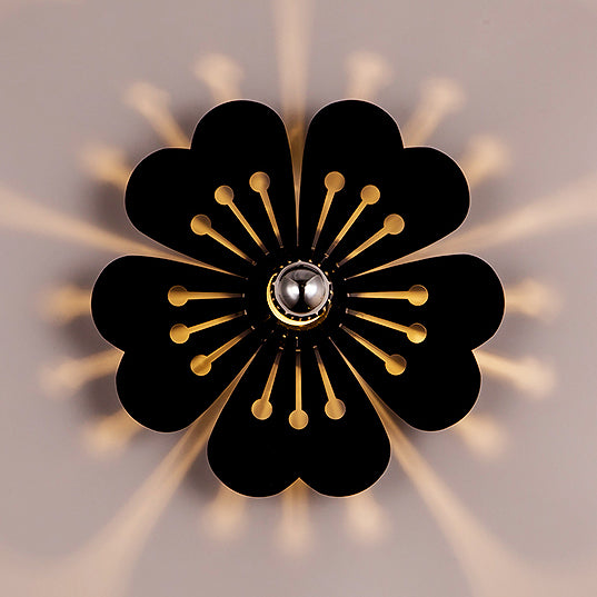 1 Head Plum Blossom Wall Light Modern Acrylic Sconce Lamp for Girls Bedroom Kindergarten Black Clearhalo 'Wall Lamps & Sconces' 'Wall Lights' Lighting' 74139