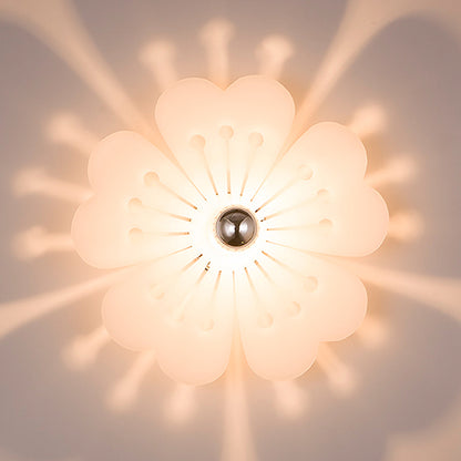 1 Head Plum Blossom Wall Light Modern Acrylic Sconce Lamp for Girls Bedroom Kindergarten White Clearhalo 'Wall Lamps & Sconces' 'Wall Lights' Lighting' 74143