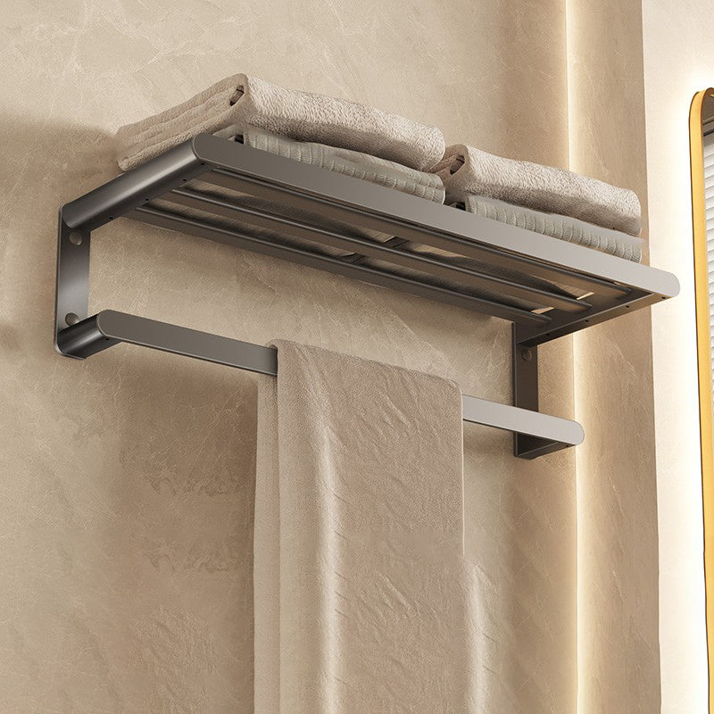Contemporary Bathroom Accessory As Individual Or As a Set in Grey Towel Rack (24"L) Clearhalo 'Bathroom Hardware Sets' 'Bathroom Hardware' 'Bathroom Remodel & Bathroom Fixtures' 'bathroom_hardware_sets' 'Home Improvement' 'home_improvement' 'home_improvement_bathroom_hardware_sets' 7415290