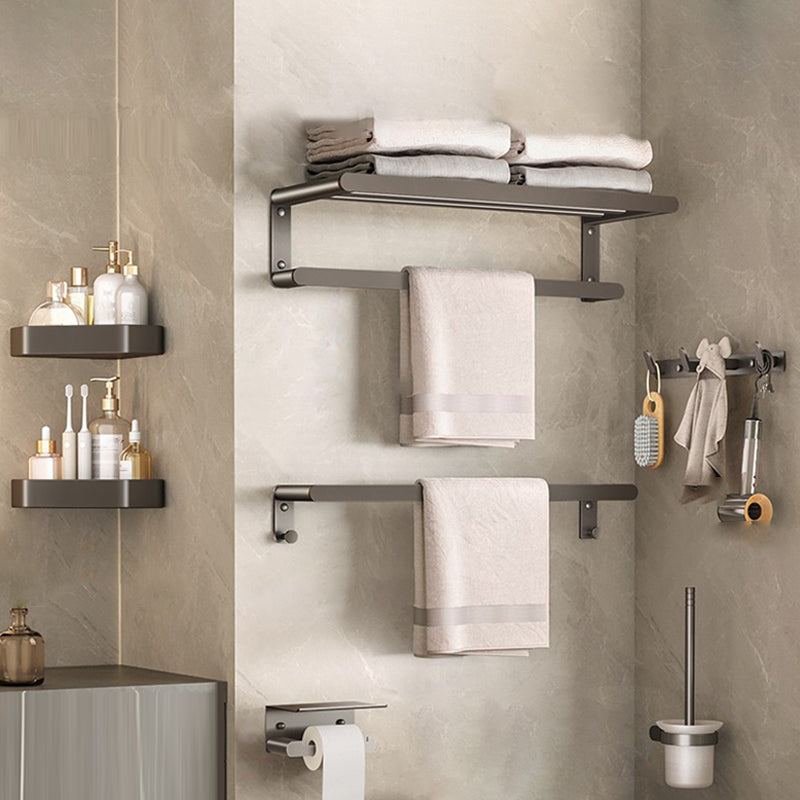 Contemporary Bathroom Accessory As Individual Or As a Set in Grey 7-Piece Set Clearhalo 'Bathroom Hardware Sets' 'Bathroom Hardware' 'Bathroom Remodel & Bathroom Fixtures' 'bathroom_hardware_sets' 'Home Improvement' 'home_improvement' 'home_improvement_bathroom_hardware_sets' 7415294