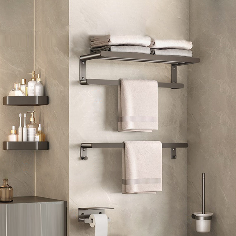 Contemporary Bathroom Accessory As Individual Or As a Set in Grey 6-Piece Set Clearhalo 'Bathroom Hardware Sets' 'Bathroom Hardware' 'Bathroom Remodel & Bathroom Fixtures' 'bathroom_hardware_sets' 'Home Improvement' 'home_improvement' 'home_improvement_bathroom_hardware_sets' 7415300