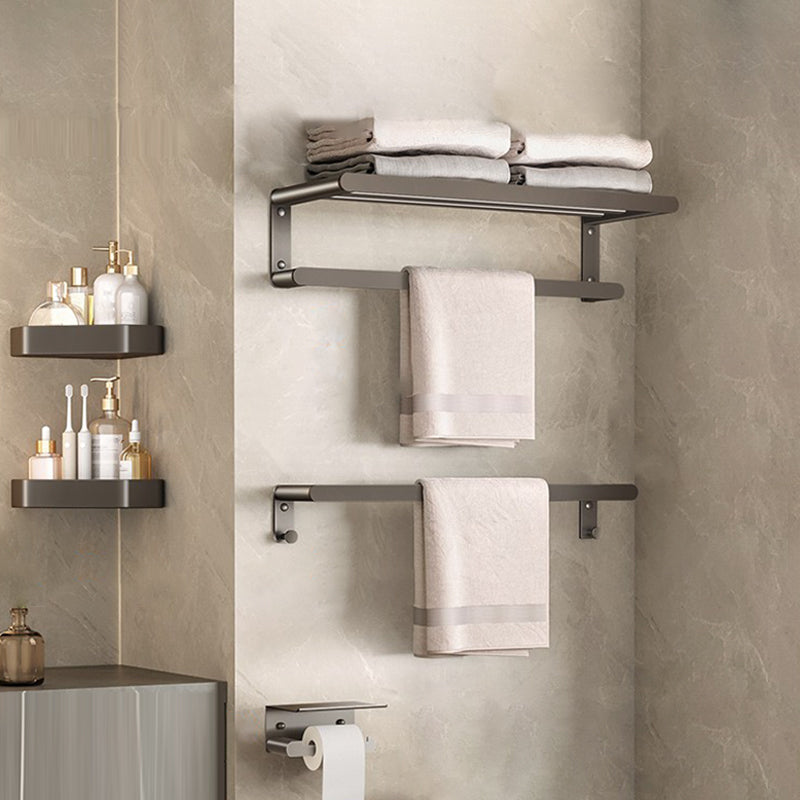 Contemporary Bathroom Accessory As Individual Or As a Set in Grey 5 piece Set Clearhalo 'Bathroom Hardware Sets' 'Bathroom Hardware' 'Bathroom Remodel & Bathroom Fixtures' 'bathroom_hardware_sets' 'Home Improvement' 'home_improvement' 'home_improvement_bathroom_hardware_sets' 7415302