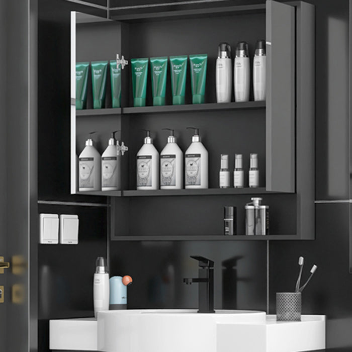 Single Sink Black Vanity Modern Wall Mount Ceramic Sink Vanity Clearhalo 'Bathroom Remodel & Bathroom Fixtures' 'Bathroom Vanities' 'bathroom_vanities' 'Home Improvement' 'home_improvement' 'home_improvement_bathroom_vanities' 7416241