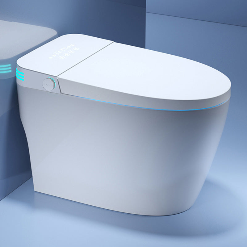 Contemporary White Floor Standing Bidet with Heated Seat and Foot Sensor Automatic Lid Clearhalo 'Bathroom Remodel & Bathroom Fixtures' 'Bidets' 'Home Improvement' 'home_improvement' 'home_improvement_bidets' 'Toilets & Bidets' 7416694