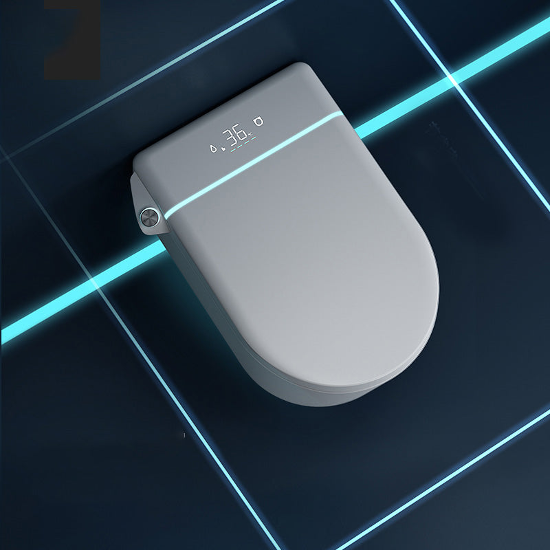 Contemporary Wall Hung Toilet Set Elongated Bowl Shape in White Clearhalo 'Bathroom Remodel & Bathroom Fixtures' 'Bidets' 'Home Improvement' 'home_improvement' 'home_improvement_bidets' 'Toilets & Bidets' 7416715