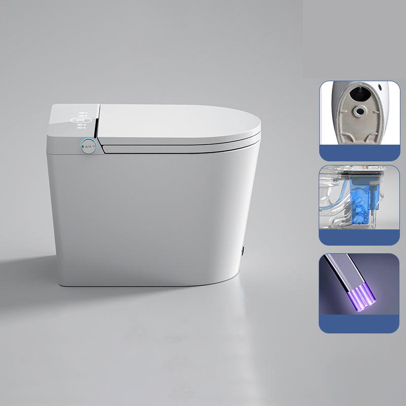 White Floor Mount Bidet Elongated Modern Vitreous China Bidets Automatic Lid 16" Clearhalo 'Bathroom Remodel & Bathroom Fixtures' 'Bidets' 'Home Improvement' 'home_improvement' 'home_improvement_bidets' 'Toilets & Bidets' 7416779