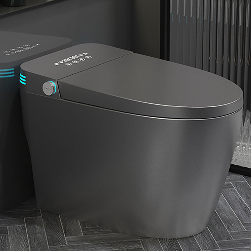 Stain Resistant Smart Toilet Deodorizing Elongated Floor Mount Bidet Grey Clearhalo 'Bathroom Remodel & Bathroom Fixtures' 'Bidets' 'Home Improvement' 'home_improvement' 'home_improvement_bidets' 'Toilets & Bidets' 7416807