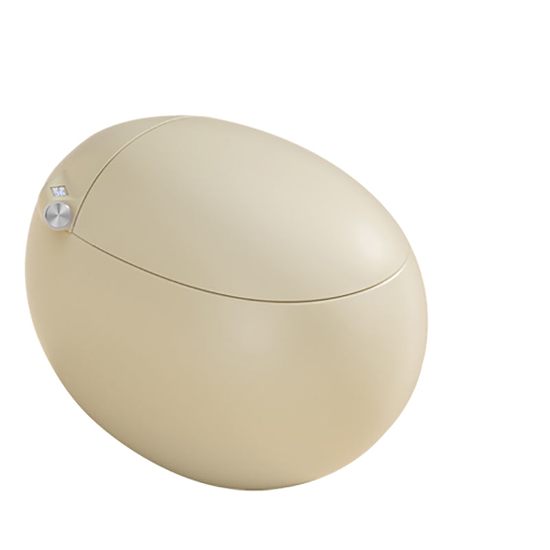 Round Smart Toilet Stain Resistant Floor Mount Bidet with Heated Seat Cream Clearhalo 'Bathroom Remodel & Bathroom Fixtures' 'Bidets' 'Home Improvement' 'home_improvement' 'home_improvement_bidets' 'Toilets & Bidets' 7416839