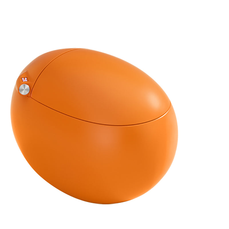 Round Smart Toilet Stain Resistant Floor Mount Bidet with Heated Seat Orange Clearhalo 'Bathroom Remodel & Bathroom Fixtures' 'Bidets' 'Home Improvement' 'home_improvement' 'home_improvement_bidets' 'Toilets & Bidets' 7416843