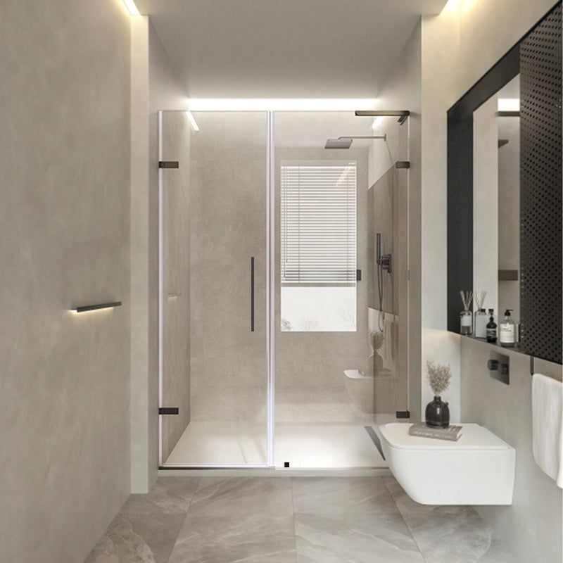 Frameless Hinged Shower Bath Door Transparent Glass Shower Screen Tempered Glass Left Clearhalo 'Bathroom Remodel & Bathroom Fixtures' 'Home Improvement' 'home_improvement' 'home_improvement_shower_tub_doors' 'Shower and Tub Doors' 'shower_tub_doors' 'Showers & Bathtubs' 7417078