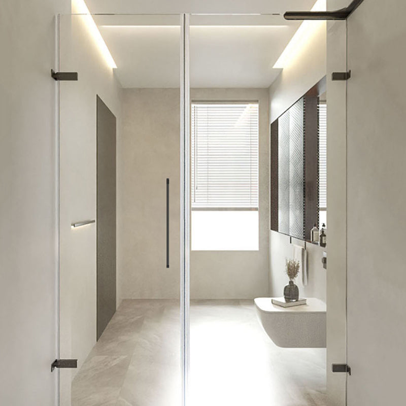 Frameless Hinged Shower Bath Door Transparent Glass Shower Screen Clearhalo 'Bathroom Remodel & Bathroom Fixtures' 'Home Improvement' 'home_improvement' 'home_improvement_shower_tub_doors' 'Shower and Tub Doors' 'shower_tub_doors' 'Showers & Bathtubs' 7417080