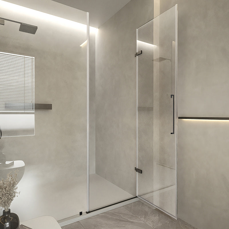 Frameless Hinged Shower Bath Door Transparent Glass Shower Screen Clearhalo 'Bathroom Remodel & Bathroom Fixtures' 'Home Improvement' 'home_improvement' 'home_improvement_shower_tub_doors' 'Shower and Tub Doors' 'shower_tub_doors' 'Showers & Bathtubs' 7417081
