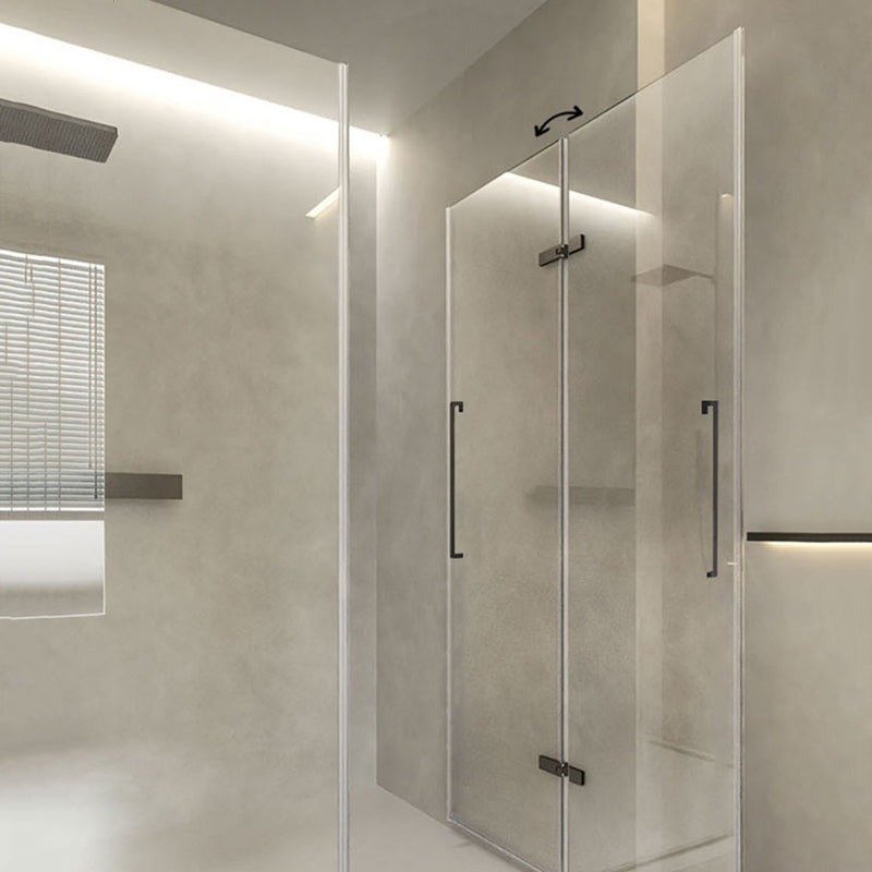 Frameless Hinged Shower Bath Door Transparent Glass Shower Screen Clearhalo 'Bathroom Remodel & Bathroom Fixtures' 'Home Improvement' 'home_improvement' 'home_improvement_shower_tub_doors' 'Shower and Tub Doors' 'shower_tub_doors' 'Showers & Bathtubs' 7417088