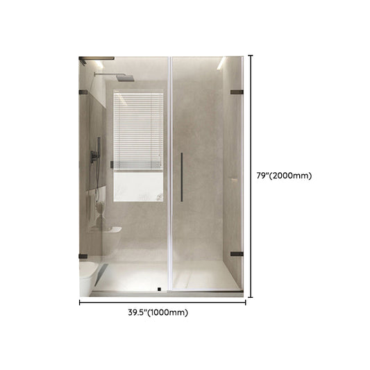 Frameless Hinged Shower Bath Door Transparent Glass Shower Screen Clearhalo 'Bathroom Remodel & Bathroom Fixtures' 'Home Improvement' 'home_improvement' 'home_improvement_shower_tub_doors' 'Shower and Tub Doors' 'shower_tub_doors' 'Showers & Bathtubs' 7417089