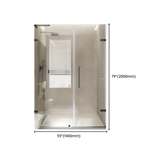 Frameless Hinged Shower Bath Door Transparent Glass Shower Screen Clearhalo 'Bathroom Remodel & Bathroom Fixtures' 'Home Improvement' 'home_improvement' 'home_improvement_shower_tub_doors' 'Shower and Tub Doors' 'shower_tub_doors' 'Showers & Bathtubs' 7417093