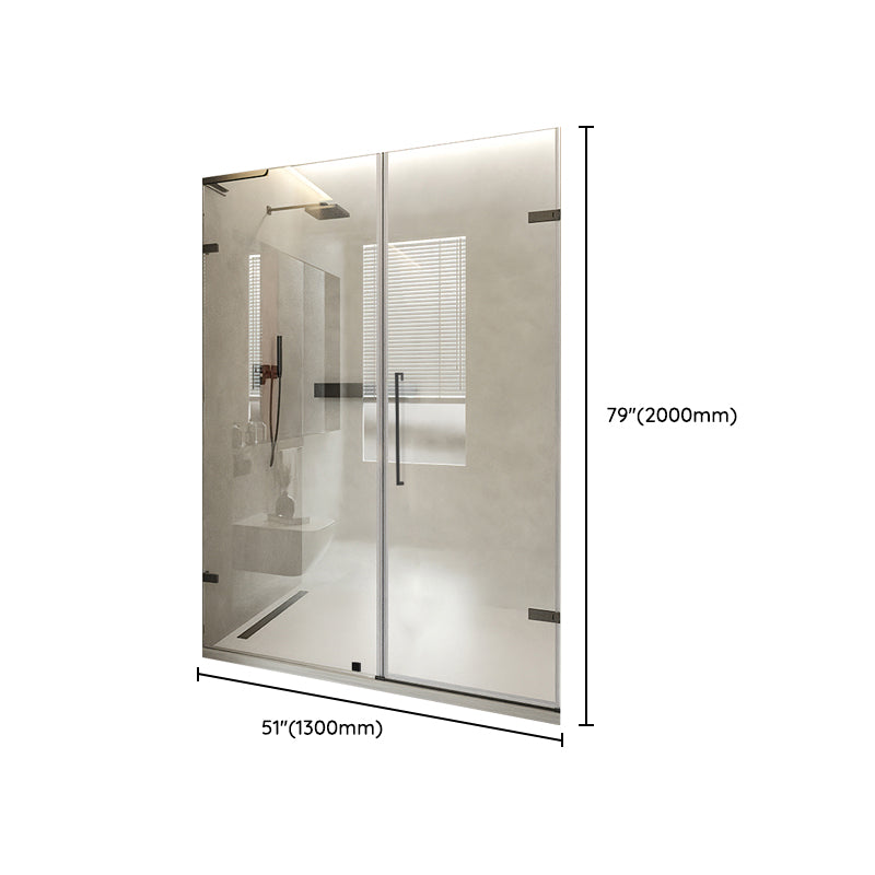 Frameless Hinged Shower Bath Door Transparent Glass Shower Screen Clearhalo 'Bathroom Remodel & Bathroom Fixtures' 'Home Improvement' 'home_improvement' 'home_improvement_shower_tub_doors' 'Shower and Tub Doors' 'shower_tub_doors' 'Showers & Bathtubs' 7417102