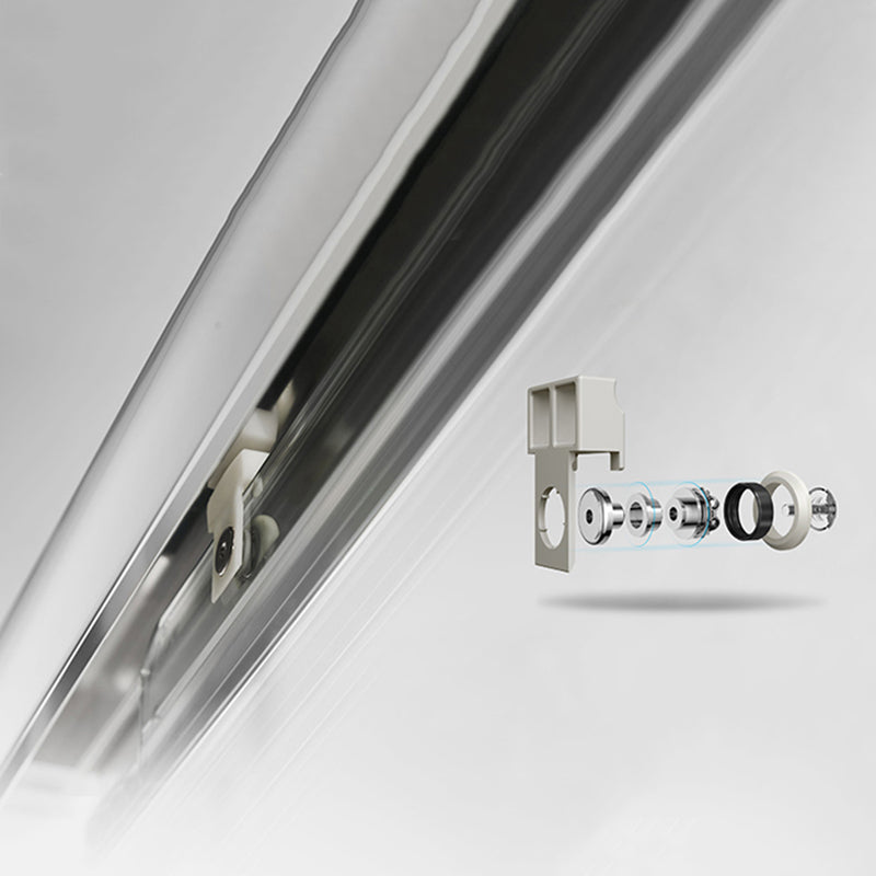 Semi Frameless Black Shower Door Double Sliding Clear Shower Doors Clearhalo 'Bathroom Remodel & Bathroom Fixtures' 'Home Improvement' 'home_improvement' 'home_improvement_shower_tub_doors' 'Shower and Tub Doors' 'shower_tub_doors' 'Showers & Bathtubs' 7417162