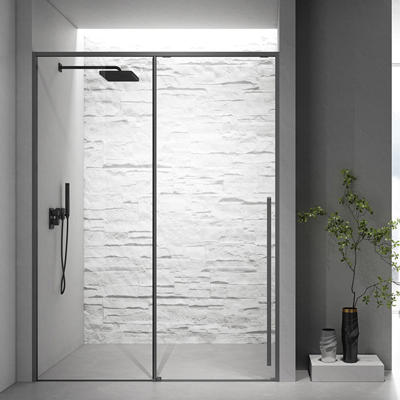 Gray Narrow Side Shower Door Single Sliding Door Tempered Glass Shower Door Door Seal Included Right Clearhalo 'Bathroom Remodel & Bathroom Fixtures' 'Home Improvement' 'home_improvement' 'home_improvement_shower_tub_doors' 'Shower and Tub Doors' 'shower_tub_doors' 'Showers & Bathtubs' 7417172