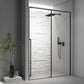 Gray Narrow Side Shower Door Single Sliding Door Tempered Glass Shower Door Clearhalo 'Bathroom Remodel & Bathroom Fixtures' 'Home Improvement' 'home_improvement' 'home_improvement_shower_tub_doors' 'Shower and Tub Doors' 'shower_tub_doors' 'Showers & Bathtubs' 7417173