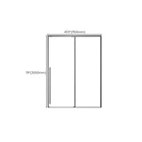 Gray Narrow Side Shower Door Single Sliding Door Tempered Glass Shower Door Clearhalo 'Bathroom Remodel & Bathroom Fixtures' 'Home Improvement' 'home_improvement' 'home_improvement_shower_tub_doors' 'Shower and Tub Doors' 'shower_tub_doors' 'Showers & Bathtubs' 7417181