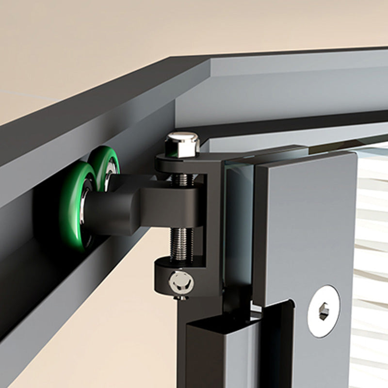 Single Sliding Shower Bath Door Transparent Shower Doors in Black Clearhalo 'Bathroom Remodel & Bathroom Fixtures' 'Home Improvement' 'home_improvement' 'home_improvement_shower_tub_doors' 'Shower and Tub Doors' 'shower_tub_doors' 'Showers & Bathtubs' 7417212