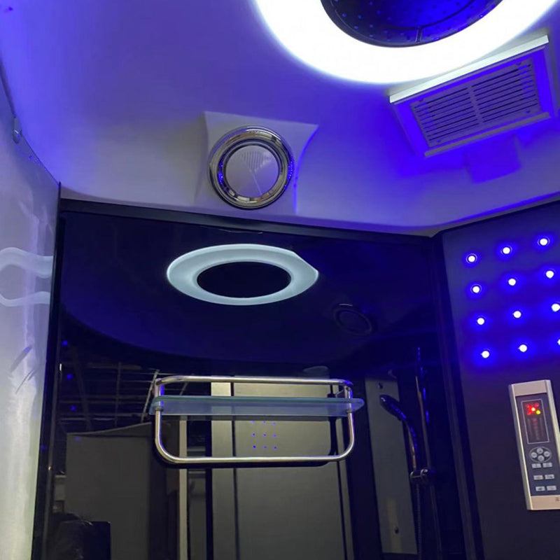 Neo-Round Shower Stall Framed Double Sliding Tinted Shower Kit Clearhalo 'Bathroom Remodel & Bathroom Fixtures' 'Home Improvement' 'home_improvement' 'home_improvement_shower_stalls_enclosures' 'Shower Stalls & Enclosures' 'shower_stalls_enclosures' 'Showers & Bathtubs' 7417228