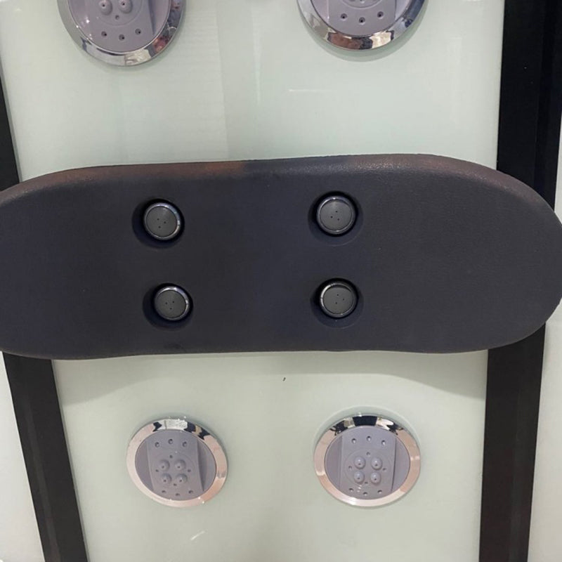 Framed Tub & Shower Kit Single Sliding Rounded Tinted Tub & Shower Kit Clearhalo 'Bathroom Remodel & Bathroom Fixtures' 'Home Improvement' 'home_improvement' 'home_improvement_shower_stalls_enclosures' 'Shower Stalls & Enclosures' 'shower_stalls_enclosures' 'Showers & Bathtubs' 7417247