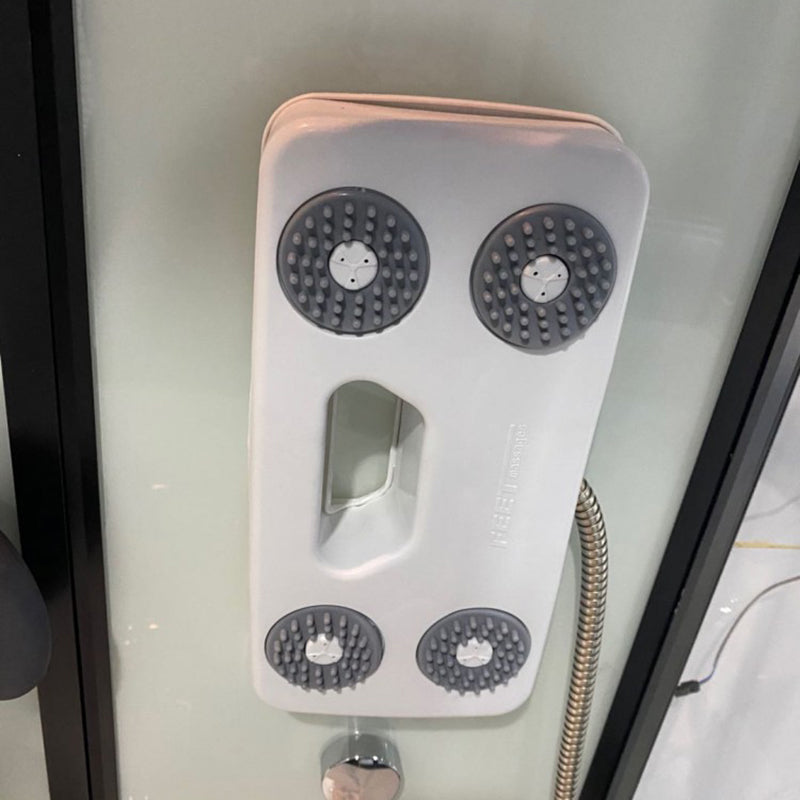 Framed Tub & Shower Kit Single Sliding Rounded Tinted Tub & Shower Kit Clearhalo 'Bathroom Remodel & Bathroom Fixtures' 'Home Improvement' 'home_improvement' 'home_improvement_shower_stalls_enclosures' 'Shower Stalls & Enclosures' 'shower_stalls_enclosures' 'Showers & Bathtubs' 7417250