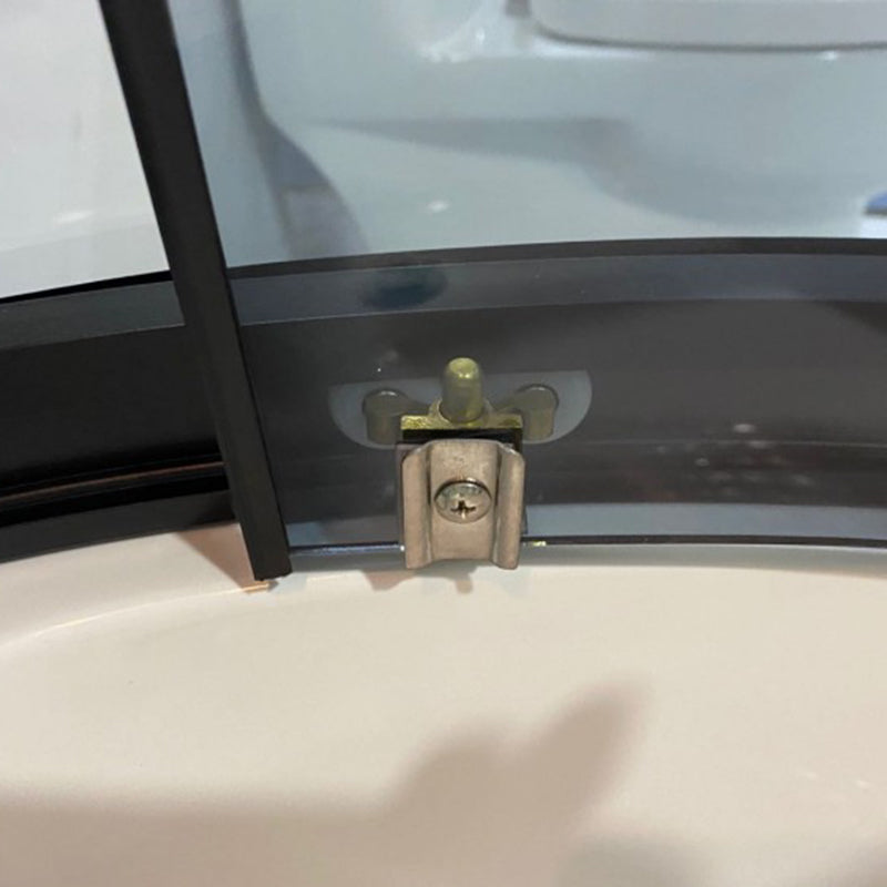 Framed Tub & Shower Kit Single Sliding Rounded Tinted Tub & Shower Kit Clearhalo 'Bathroom Remodel & Bathroom Fixtures' 'Home Improvement' 'home_improvement' 'home_improvement_shower_stalls_enclosures' 'Shower Stalls & Enclosures' 'shower_stalls_enclosures' 'Showers & Bathtubs' 7417251