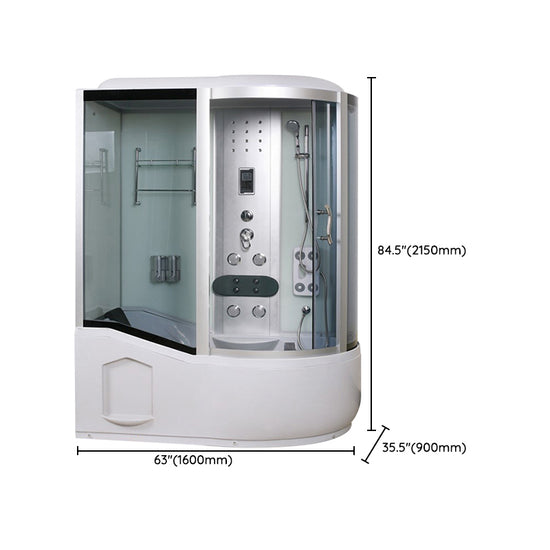 Framed Tub & Shower Kit Single Sliding Rounded Tinted Tub & Shower Kit - Clearhalo