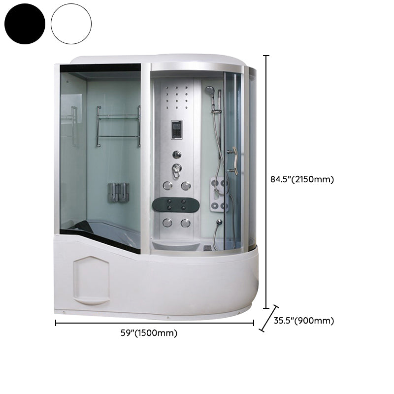 Framed Tub & Shower Kit Single Sliding Rounded Tinted Tub & Shower Kit Clearhalo 'Bathroom Remodel & Bathroom Fixtures' 'Home Improvement' 'home_improvement' 'home_improvement_shower_stalls_enclosures' 'Shower Stalls & Enclosures' 'shower_stalls_enclosures' 'Showers & Bathtubs' 7417255