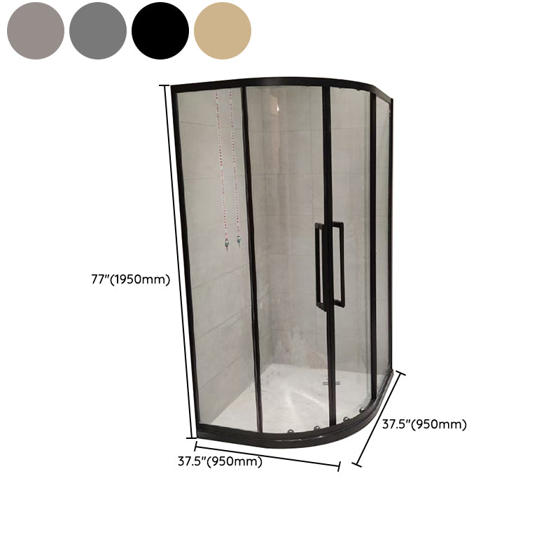Clear Tempered Glass Shower Stall Round Shower Enclosure on Corner Clearhalo 'Bathroom Remodel & Bathroom Fixtures' 'Home Improvement' 'home_improvement' 'home_improvement_shower_stalls_enclosures' 'Shower Stalls & Enclosures' 'shower_stalls_enclosures' 'Showers & Bathtubs' 7417271