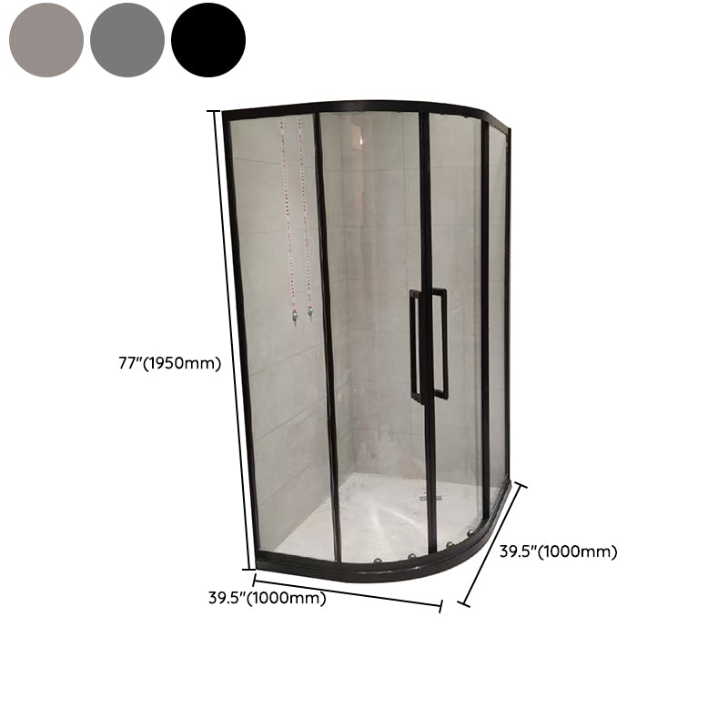 Clear Tempered Glass Shower Stall Round Shower Enclosure on Corner Clearhalo 'Bathroom Remodel & Bathroom Fixtures' 'Home Improvement' 'home_improvement' 'home_improvement_shower_stalls_enclosures' 'Shower Stalls & Enclosures' 'shower_stalls_enclosures' 'Showers & Bathtubs' 7417272