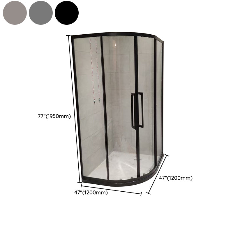 Clear Tempered Glass Shower Stall Round Shower Enclosure on Corner Clearhalo 'Bathroom Remodel & Bathroom Fixtures' 'Home Improvement' 'home_improvement' 'home_improvement_shower_stalls_enclosures' 'Shower Stalls & Enclosures' 'shower_stalls_enclosures' 'Showers & Bathtubs' 7417274