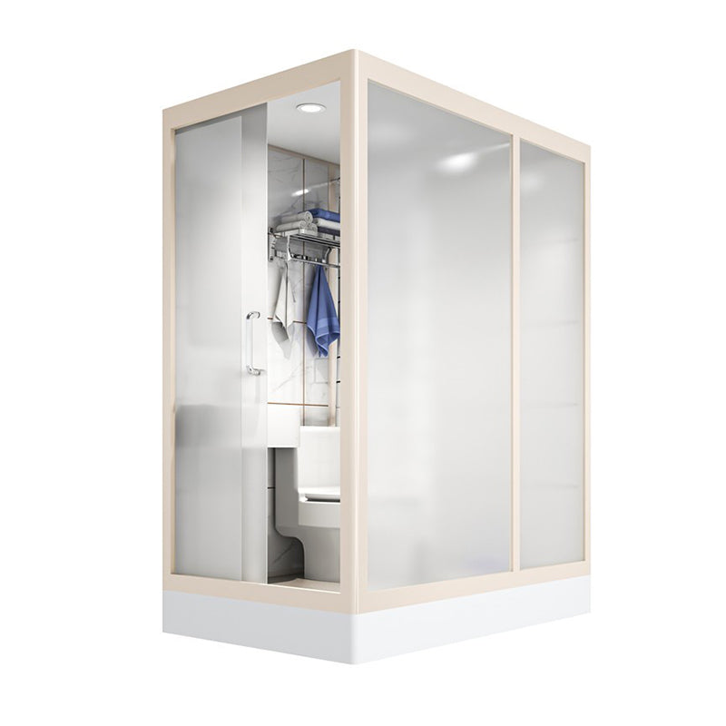 Clear and Frosted Shower Enclosure Easy Clean Glass Shower Kit 75"L x 47"W x 87"H Side Opening Clearhalo 'Bathroom Remodel & Bathroom Fixtures' 'Home Improvement' 'home_improvement' 'home_improvement_shower_stalls_enclosures' 'Shower Stalls & Enclosures' 'shower_stalls_enclosures' 'Showers & Bathtubs' 7417328
