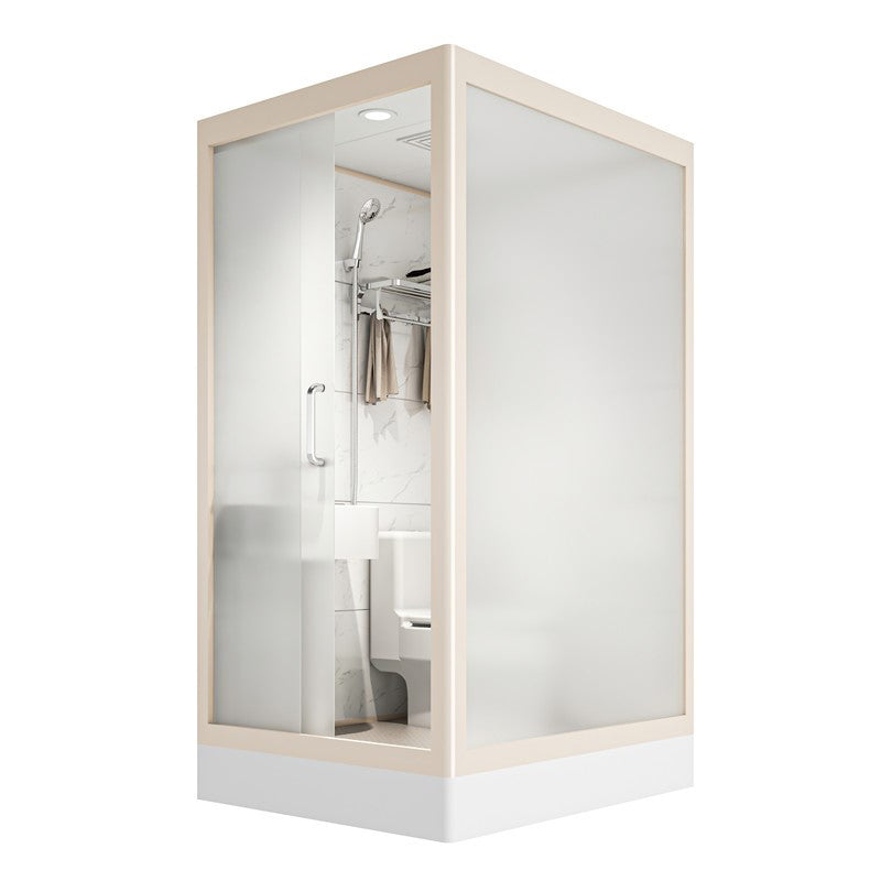 Clear and Frosted Shower Enclosure Easy Clean Glass Shower Kit Clearhalo 'Bathroom Remodel & Bathroom Fixtures' 'Home Improvement' 'home_improvement' 'home_improvement_shower_stalls_enclosures' 'Shower Stalls & Enclosures' 'shower_stalls_enclosures' 'Showers & Bathtubs' 7417329