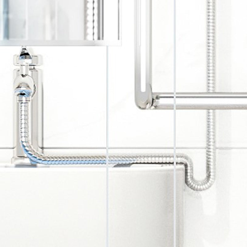 Clear and Frosted Shower Enclosure Easy Clean Glass Shower Kit Clearhalo 'Bathroom Remodel & Bathroom Fixtures' 'Home Improvement' 'home_improvement' 'home_improvement_shower_stalls_enclosures' 'Shower Stalls & Enclosures' 'shower_stalls_enclosures' 'Showers & Bathtubs' 7417332