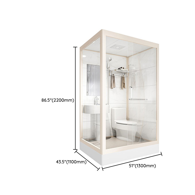 Clear and Frosted Shower Enclosure Easy Clean Glass Shower Kit Clearhalo 'Bathroom Remodel & Bathroom Fixtures' 'Home Improvement' 'home_improvement' 'home_improvement_shower_stalls_enclosures' 'Shower Stalls & Enclosures' 'shower_stalls_enclosures' 'Showers & Bathtubs' 7417335