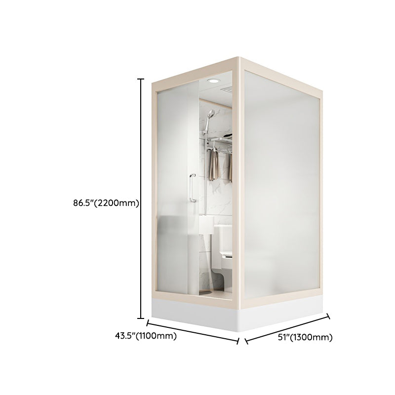 Clear and Frosted Shower Enclosure Easy Clean Glass Shower Kit Clearhalo 'Bathroom Remodel & Bathroom Fixtures' 'Home Improvement' 'home_improvement' 'home_improvement_shower_stalls_enclosures' 'Shower Stalls & Enclosures' 'shower_stalls_enclosures' 'Showers & Bathtubs' 7417336