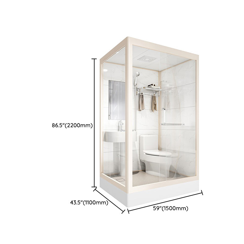 Clear and Frosted Shower Enclosure Easy Clean Glass Shower Kit Clearhalo 'Bathroom Remodel & Bathroom Fixtures' 'Home Improvement' 'home_improvement' 'home_improvement_shower_stalls_enclosures' 'Shower Stalls & Enclosures' 'shower_stalls_enclosures' 'Showers & Bathtubs' 7417337