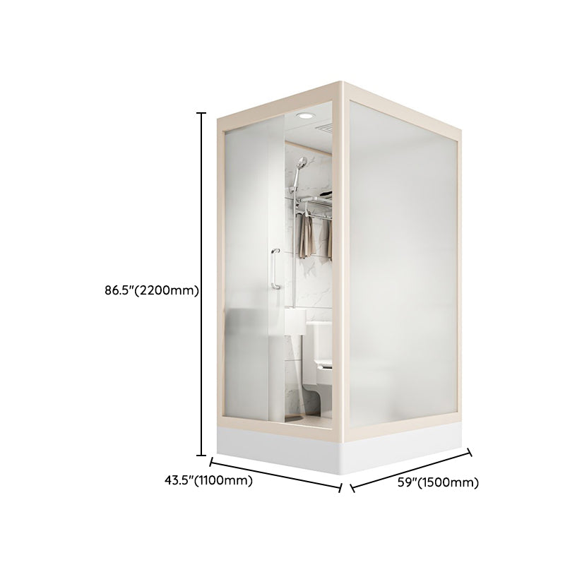 Clear and Frosted Shower Enclosure Easy Clean Glass Shower Kit Clearhalo 'Bathroom Remodel & Bathroom Fixtures' 'Home Improvement' 'home_improvement' 'home_improvement_shower_stalls_enclosures' 'Shower Stalls & Enclosures' 'shower_stalls_enclosures' 'Showers & Bathtubs' 7417338