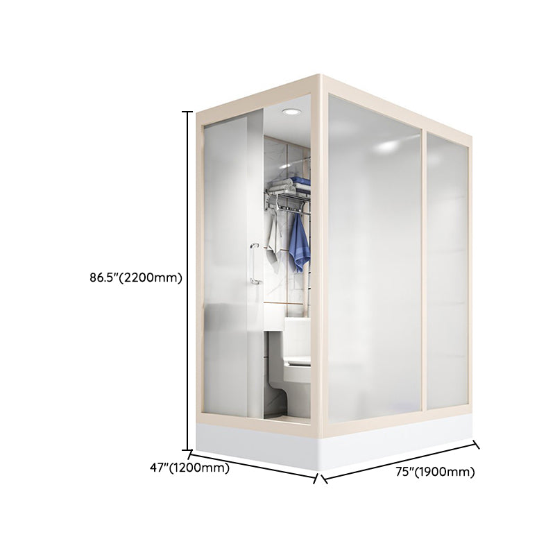 Clear and Frosted Shower Enclosure Easy Clean Glass Shower Kit Clearhalo 'Bathroom Remodel & Bathroom Fixtures' 'Home Improvement' 'home_improvement' 'home_improvement_shower_stalls_enclosures' 'Shower Stalls & Enclosures' 'shower_stalls_enclosures' 'Showers & Bathtubs' 7417343