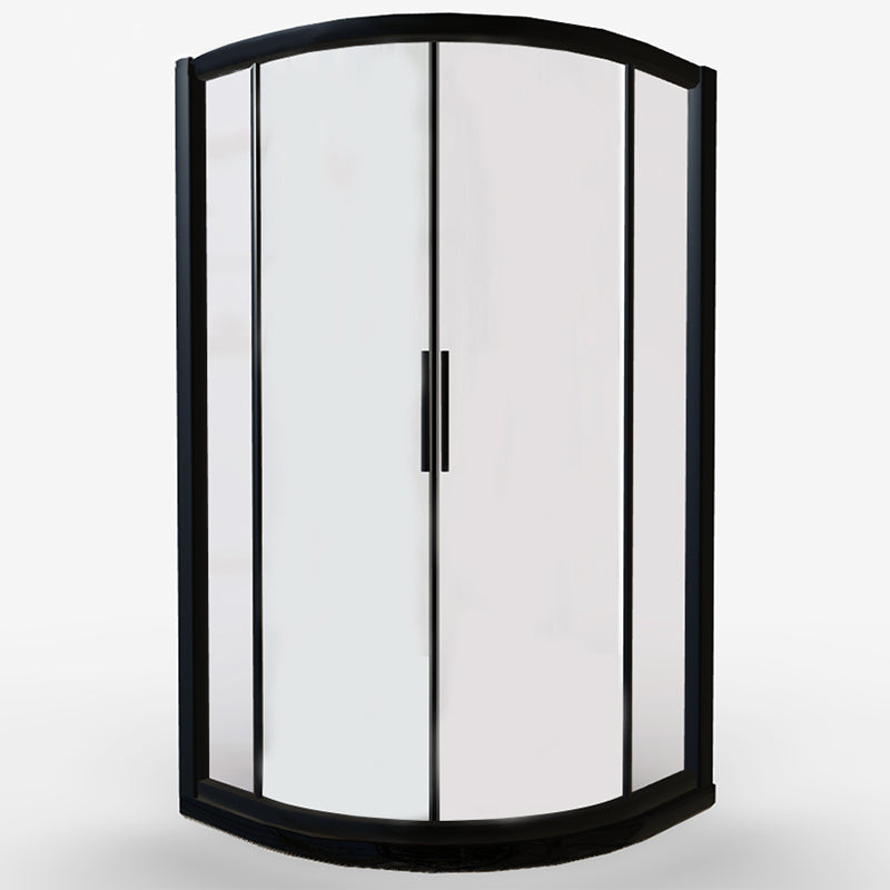 Easy Clean Glass Shower Enclosure Black Neo-Angle Shower Kit Clearhalo 'Bathroom Remodel & Bathroom Fixtures' 'Home Improvement' 'home_improvement' 'home_improvement_shower_stalls_enclosures' 'Shower Stalls & Enclosures' 'shower_stalls_enclosures' 'Showers & Bathtubs' 7417347