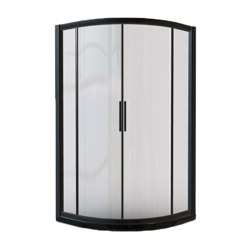 Easy Clean Glass Shower Enclosure Black Neo-Angle Shower Kit Clearhalo 'Bathroom Remodel & Bathroom Fixtures' 'Home Improvement' 'home_improvement' 'home_improvement_shower_stalls_enclosures' 'Shower Stalls & Enclosures' 'shower_stalls_enclosures' 'Showers & Bathtubs' 7417348