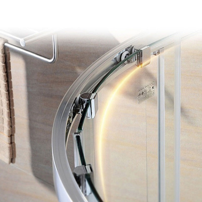 Easy Clean Glass Shower Enclosure Black Neo-Angle Shower Kit Clearhalo 'Bathroom Remodel & Bathroom Fixtures' 'Home Improvement' 'home_improvement' 'home_improvement_shower_stalls_enclosures' 'Shower Stalls & Enclosures' 'shower_stalls_enclosures' 'Showers & Bathtubs' 7417349