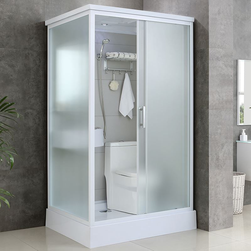 Single Sliding Rectangle Shower Kit Tempered Framed Shower Stall 47"L x 39"W x 85"H Toilet Only Rectangle Clearhalo 'Bathroom Remodel & Bathroom Fixtures' 'Home Improvement' 'home_improvement' 'home_improvement_shower_stalls_enclosures' 'Shower Stalls & Enclosures' 'shower_stalls_enclosures' 'Showers & Bathtubs' 7417368