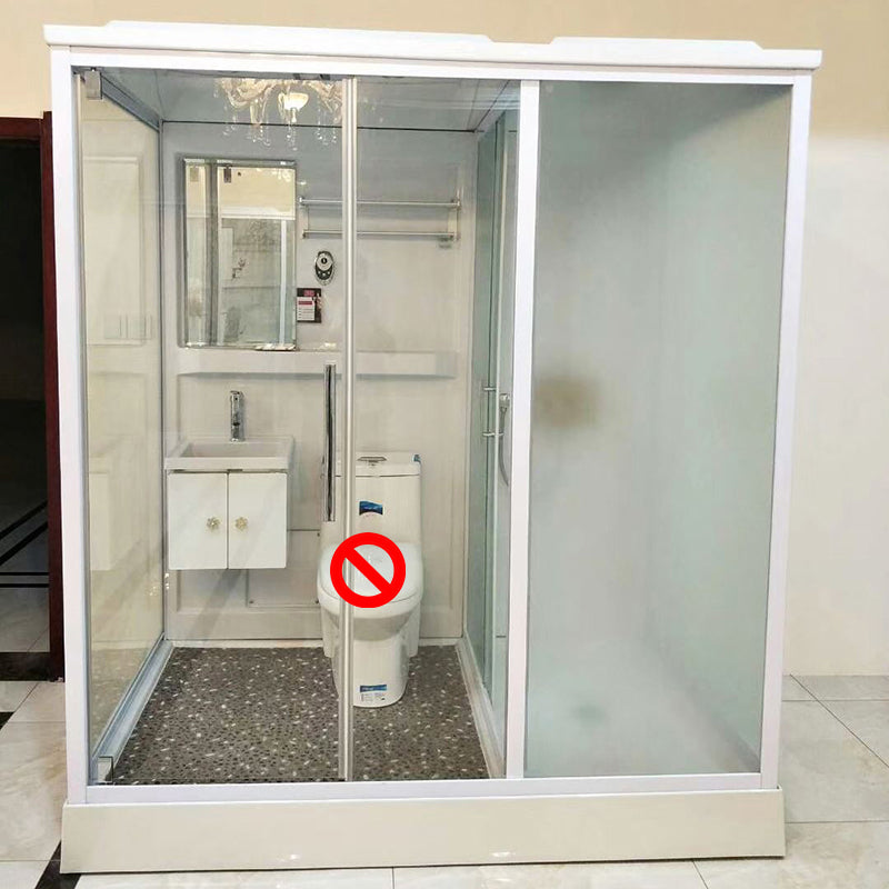 Single Sliding Rectangle Shower Kit Tempered Framed Shower Stall 75"L x 47"W x 85"H Toilet Not Included Rectangle Clearhalo 'Bathroom Remodel & Bathroom Fixtures' 'Home Improvement' 'home_improvement' 'home_improvement_shower_stalls_enclosures' 'Shower Stalls & Enclosures' 'shower_stalls_enclosures' 'Showers & Bathtubs' 7417373