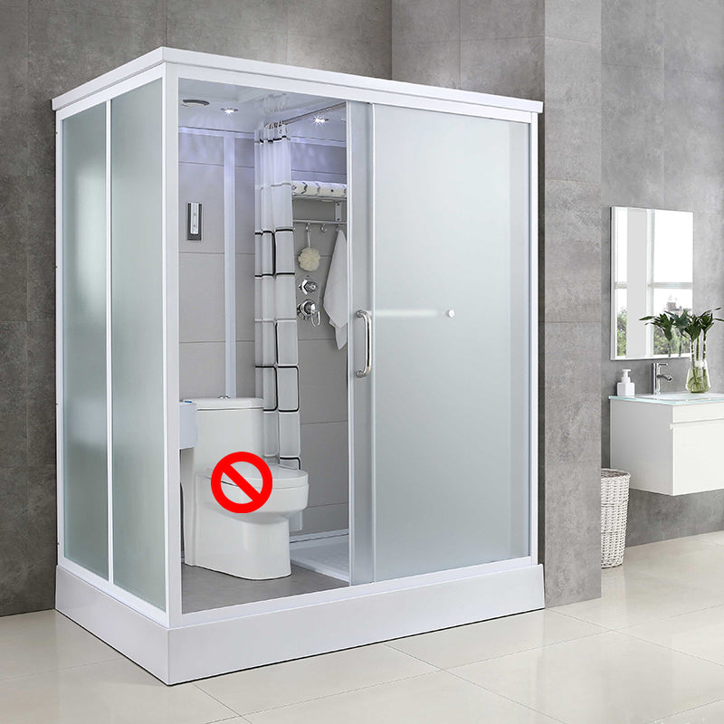 Single Sliding Rectangle Shower Kit Tempered Framed Shower Stall 67"L x 47"W x 85"H Toilet Not Included Rectangle Clearhalo 'Bathroom Remodel & Bathroom Fixtures' 'Home Improvement' 'home_improvement' 'home_improvement_shower_stalls_enclosures' 'Shower Stalls & Enclosures' 'shower_stalls_enclosures' 'Showers & Bathtubs' 7417380